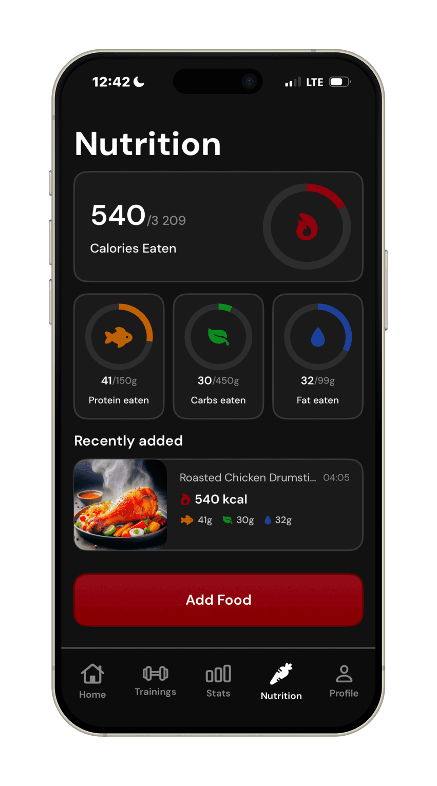 Dunkly nutrition and meal logging